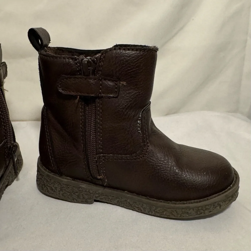 GAP Shoes Chelsea Brown Zip Cowboy Boots With Fleece‎ Lining Size 7C